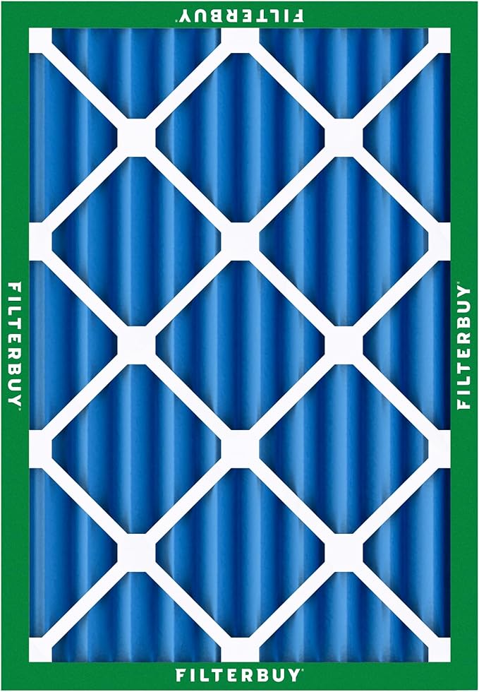 Filterbuy 20x25x4 Air Filter MERV 13 Optimal Smoke & Allergy Defense (3-Pack), Electrostatic Pleated HVAC AC Furnace Filters Replacement, Made in USA (Actual Size: 19.50 x 24.50 x 3.63)