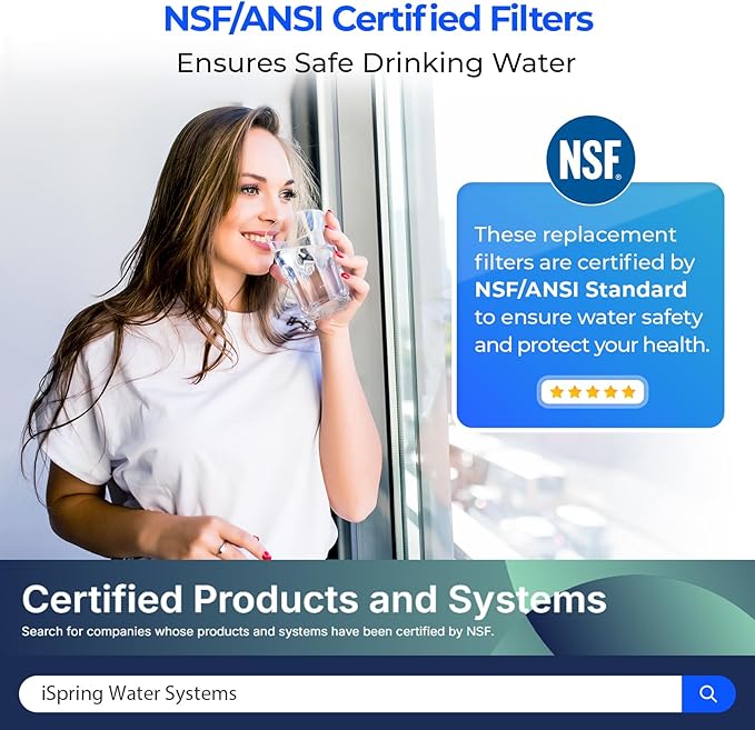 iSpring F19K75 NSF Certified 2-Year Replacement Filter Set for 6-Stage Reverse Osmosis Systems, Alkaline Mineral Filter, 19-Count, Long-Lasting Purification