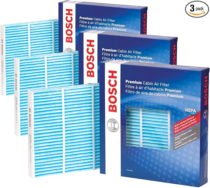 BOSCH 6042C HEPA Cabin Air Filter - Compatible with Select Hyundai Santa Fe; Kia Sorento (Pack of 3)