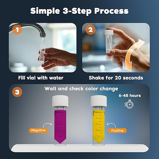 Watersafe® Bacteria Water Test Kit – USA-Made – Results as Fast as 6 Hours – Detects Coliform (Inc. E. coli) & Non-Coliform Bacteria in Drinking, Well & Tap Water – Lab-Quality Testing – 1 Pack