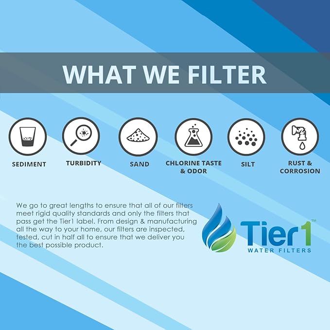 Tier1 25 Micron 10 Inch x 2.5 Inch | Whole House Radial Flow Granular Activated Carbon Block Water Filter Replacement Cartridge | Compatible with Pentek RFC-93, SDP-2510, Home Water Filter