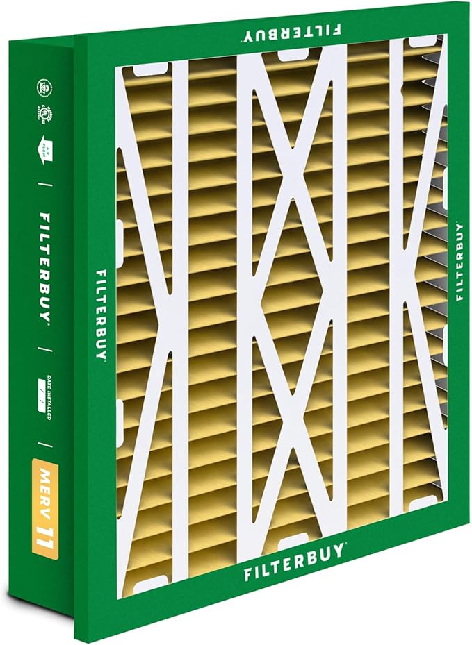 Filterbuy 24x24x5 Air Filter MERV 11 Superior Pet & Allergy Defense (4-Pack), Electrostatic Pleated HVAC AC Furnace Filters Replacement for Honeywell Return Grille (Actual Size: 22.38 x 22.38 x 4.38)