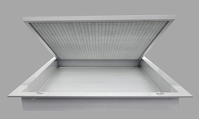 HVAC Premium 6" x 6" Cube Core Eggcrate Return Air Filter Grille for 1" Filter - Aluminum - White [Outer Dimensions: 8.5" x 8.5"]
