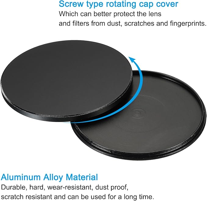 PATIKIL 82mm Lens Cap, Camera Lens Cap Cover Universal Lens Filter Stack Cap Front Metal Protective Case Cover with Cleaning Cloth for Photography Camera Filter