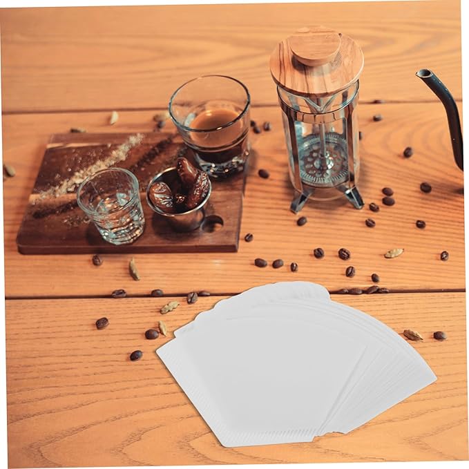 Paper Coffee Filter Cones 100pcs Espresso Filters Unbleached for Smooth Coffee Extraction