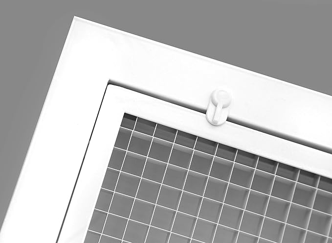HVAC Premium 8" x 20" Cube Core Eggcrate Return Air Filter Grille for 1" Filter - Aluminum - White [Outer Dimensions: 10.5" x 22.5"]