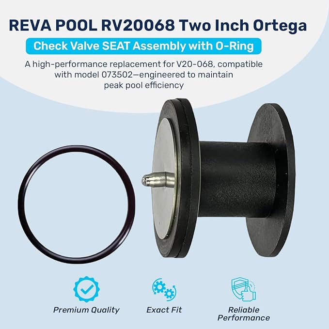 RV20069 Ortega Check Valve SEAT Assembly with O-Ring | Direct Replacement for V20-069 | Compatible with 073503 | Essential Pool Maintenance Accessory