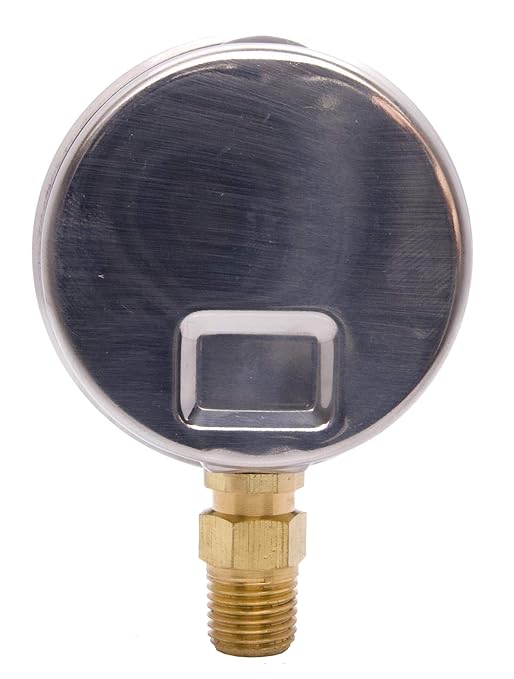 2-1/2" Oil Filled Pressure Gauge - Stainless Steel Case, Brass, 1/4" NPT, Lower Mount Connection, 0-2,000PSI