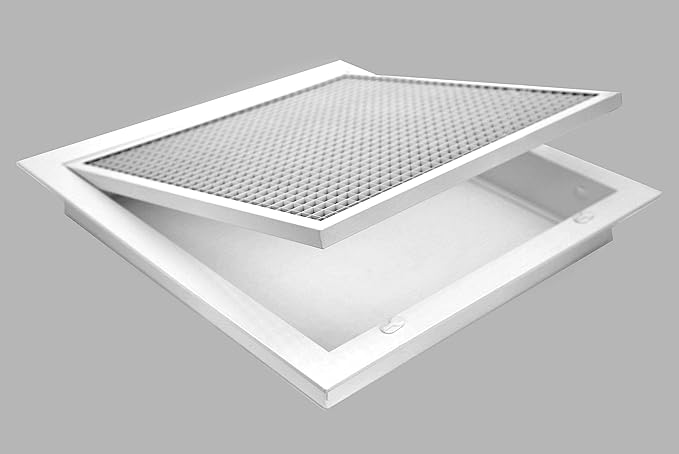 HVAC Premium 30" x 30" Cube Core Eggcrate Return Air Filter Grille for 1" Filter - Aluminum - White [Outer Dimensions: 32.5" x 32.5]