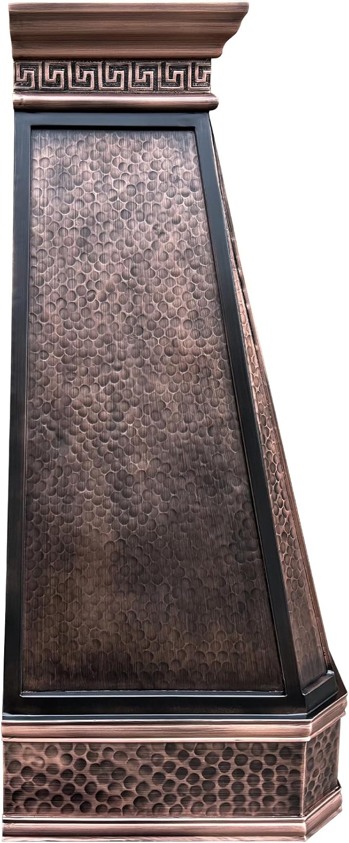 CT Copper Tailor Copper Vent Hood Island Mount,60'' W,42''H,1260 CFM Exhaust Fan,Stainless Steel Vent,LED Light,Dishwasher-Safe Baffle Filters,Light Hammered-Medium Patina,VH14TA2L