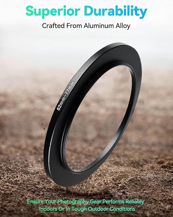 40.5-52mm Metal Step-Up Ring Adapter Compatible with Mirrorless Cameras DSLR Lens, UV CPL ND Filter Thread Converter, Black