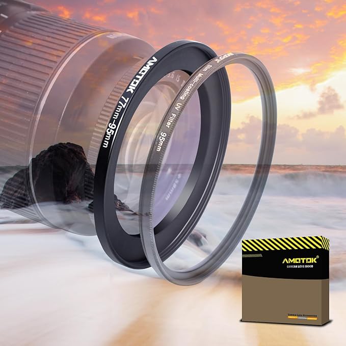 77mm Lens to 95mm Camera Lens Adapter,77mm-95mm Filter Step up Rings,Compatible All 95mm Filter Accessory.Made from CNC Machined