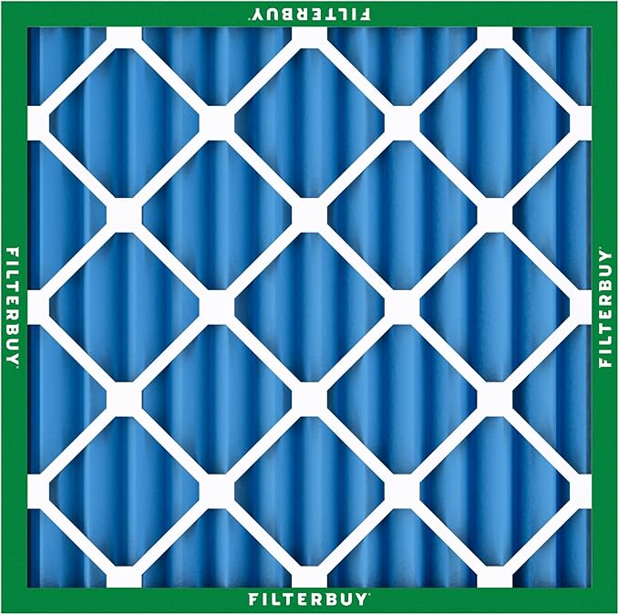 Filterbuy 14x14x2 Air Filter MERV 13 Optimal Smoke & Allergy Defense (3-Pack), Electrostatic Pleated HVAC AC Furnace Filters Replacement, Made in USA (Actual Size: 13.50 x 13.50 x 1.75)