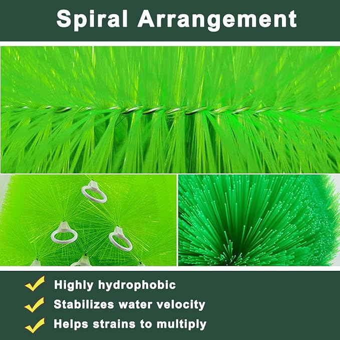 100 Packs Filter Brushes Aquarium Brushes Set for Koi Pond Water Garden Outdoor Pond Skimmers Brush Filter Cleaning Brush 27.5 Inch by 4.7 Inch (Green)