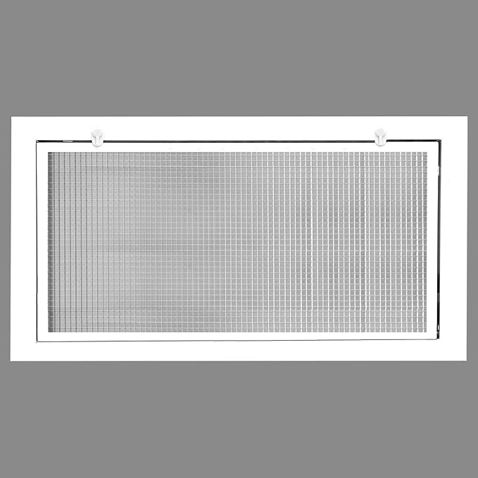 HVAC Premium 14'' x 34'' Cube Core Eggcrate Return Air Filter Grille for 1'' Filter - Aluminum - White [Outer Dimensions: 16.5'' x 36.5]