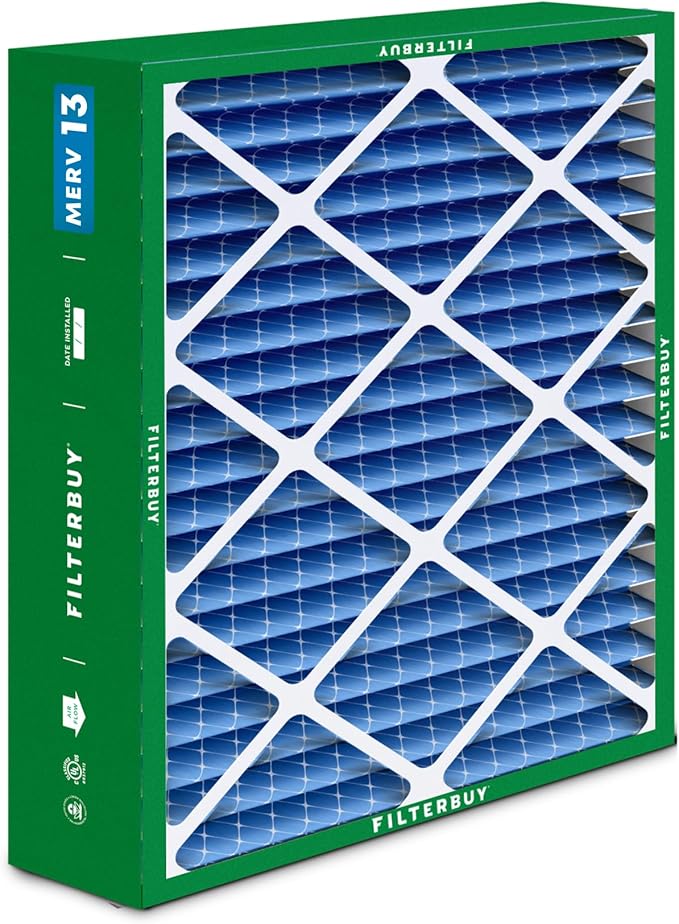 Filterbuy 20x23x5 Air Filter MERV 13 Optimal Smoke & Allergy Defense (1-Pack), Pleated HVAC AC Furnace Filters for Bryant, Carrier, BDP, Day & Night, and Payne (Actual Size: 19.81 x 22.56 x 4.25)
