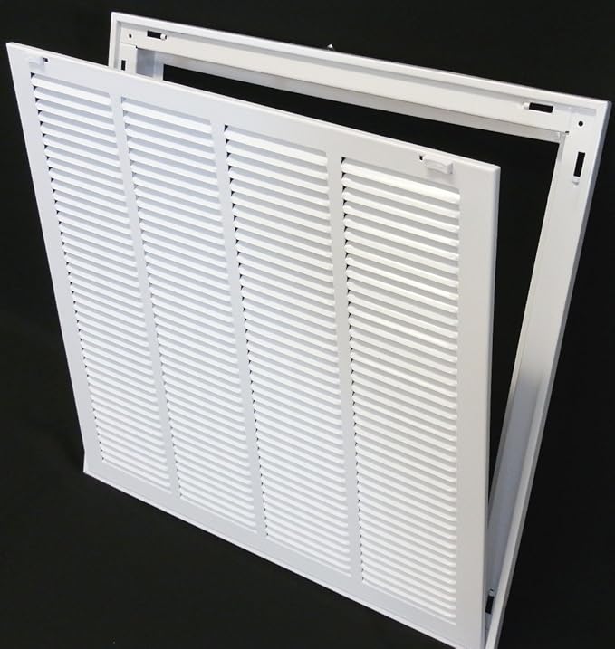 20" X 24" Return Air Filter Grille - Filter Included - Easy Plastic Tabs for Removable Face/Door - HVAC VENT DUCT COVER - White [Outer Dimensions: 22 5/8"w X 26 5/8"h]