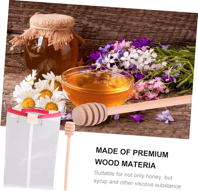 Mikinona Honey Strainer Filter Net Mesh Filter Net for Honey Extraction Lightweight Portable Nylon Material