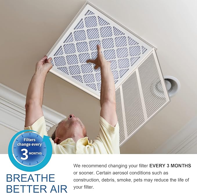 LEKEN 20x25x1 AC Furnace HVAC Filter Reusable Electrostatic Filters MERV 13 For Households With Pets,Contain 1 Reusable ABS frame+12 Air filter Medias,(Precise Size 19.68" x 24.68" x 0.75")