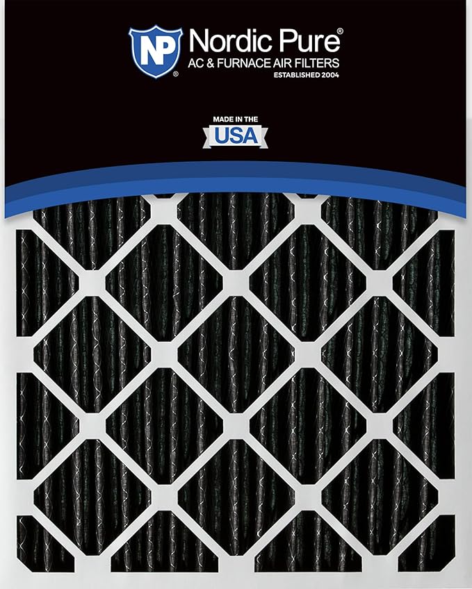 Nordic Pure 20x25x2 (Actual Size: 19 1/2 x 24 1/2 x 1 3/4) Furnace Air Filters MERV 12 Pleated Plus Carbon 12 Pack