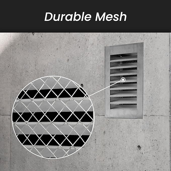 Repa Market 12" x 12" Inch (Inner Dimensions) Galvanized Steel Soffit Air Vent Cover - Louvered Square Gable Vent with Mesh Screen - Exhaust/Intake Ventilation Grill - Outdoor Metal Duct Grate