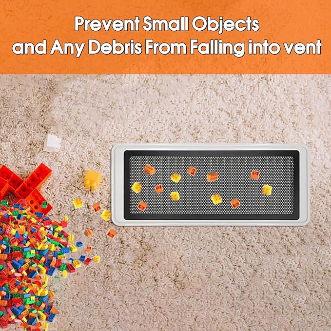 Floor Register Vent Cover, 6"x14" Magnetic Air Vent Screen Mesh Covers for Home Floor/Wall/Ceiling Registers Air Vent Filters, Black (4 Packs)