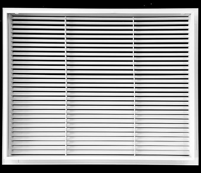 16" X 20" Aluminum Return Filter Grille for 1" Filter - Easy Airflow - Linear Bar Grilles [Outer Dimensions: 18.5w X 22.5h]