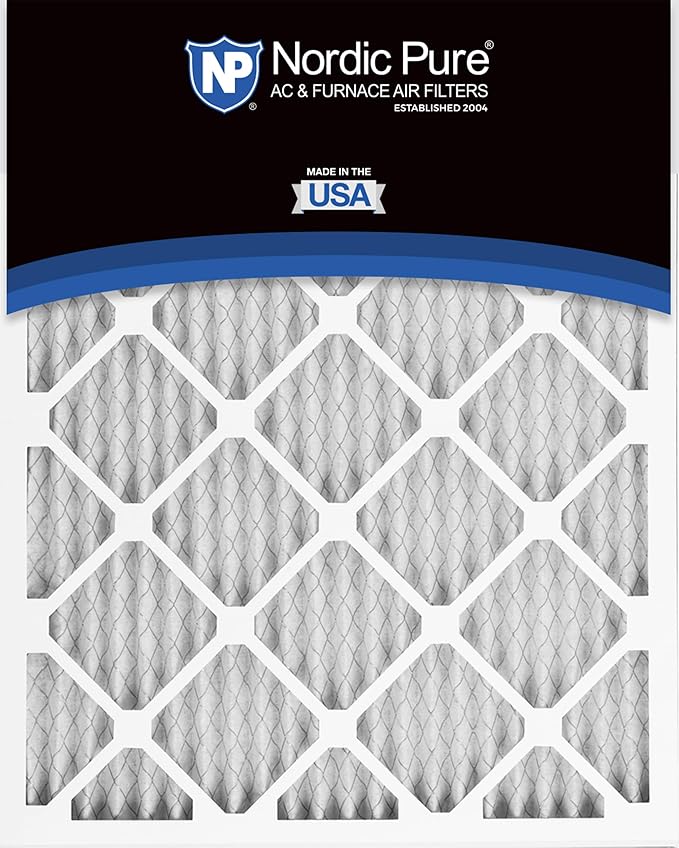 Nordic Pure 20x20x1 (Actual Size: 19 1/2 x 19 1/2 x 3/4) Pleated MERV 8 Air Filters 4 Pack