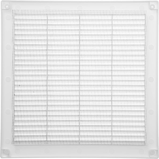 Vent Systems 10" x 10" Inch (Opening Dimensions) - Pack of 50 - Plastic White Soffit Vent Cover - Flat Square Air Vent Grille - Air Vent Deflector - HVAC 12" x 12" Inch (Overall Dimensions)