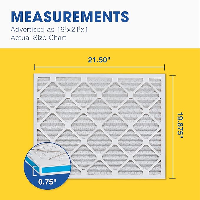 Aerostar 19.875x21.5x1 MERV 13-4 Count - Pleated Furnace & Air Conditioner Filters - Removes Bacteria, Dust, Cold & Flu Germs, Lint, Mold, Pet Dander, Allergy-Causing Pollen, Smog, Smoke & Viruses