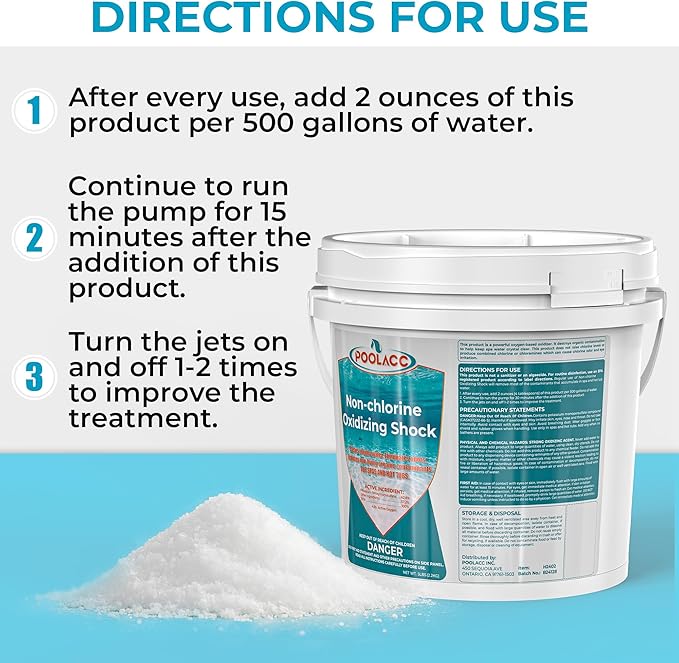 5 LB Non-Chlorine Spa Shock Oxidizer for Hot Tub, Chlorine-Free Treatment & Enhanced Oxidizing Shock for Hot Tubs, Spas and Pools, Quick Dissolving, Fast-Acting