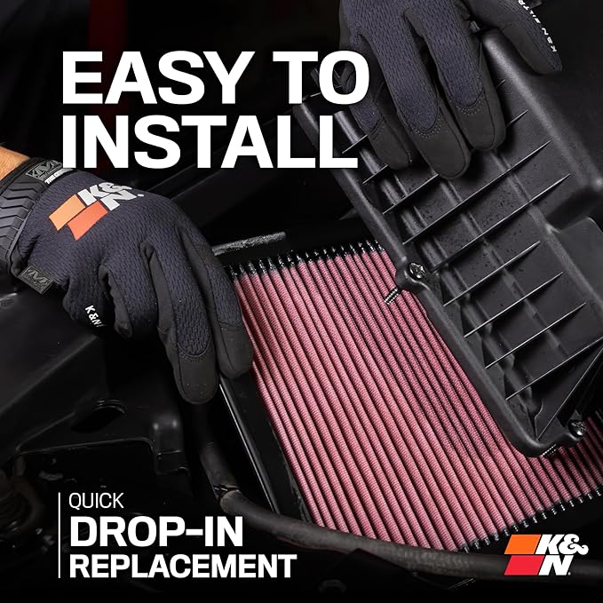 K&N High-Flow Original Lifetime Engine Air Filter: Increase Power: Premium, Washable: Compatible with Chrysler/Dodge: 300, Challenger, Charger, 33-2460