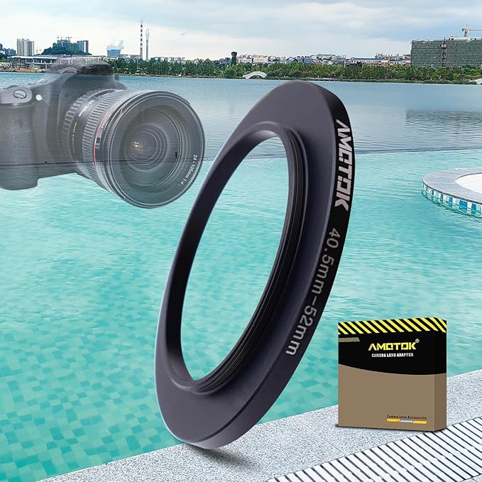 40.5mm Lens to 52mm Camera Lens Adapter,40.5mm to 52mm Filter Step up Ring Adapter Ring,Compatible All 52mm Filter Accessory.Made from CNC Machined