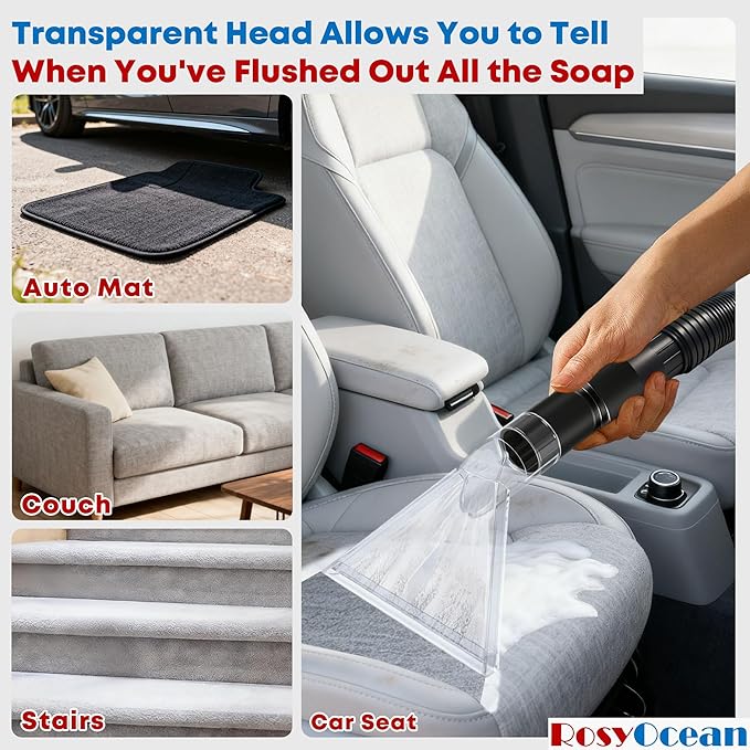Compatible with All Shop Vacs Extractor Attachment with 2-1/2" & 1-7/8" & 1-1/4" Three Adapters Auto Detailing Vacuum Head Extraction Universal Accessory for Upholstery & Carpet Cleaning