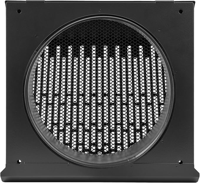 Vent Systems 8" Inch Exhaust Vent Cover with Rubber Gasket - Graphite Black Galvanized Steel - Robust and Weatherproof Outdoor Air Exhaust Box - Duct or Surface Mounting - Rain, Snow Protection