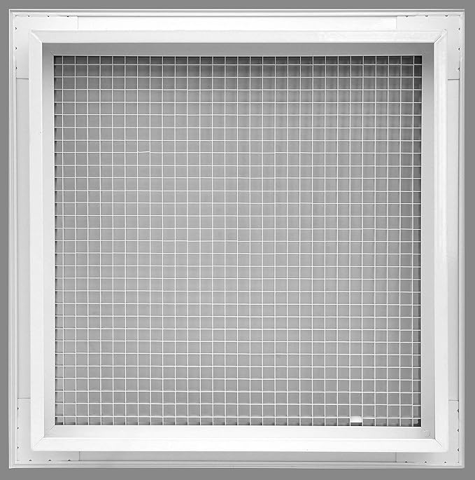 HVAC Premium 22'' x 26'' Cube Core Eggcrate Return Air Filter Grille for 1'' Filter - Aluminum - White [Outer Dimensions: 24.5'' x 28.5]