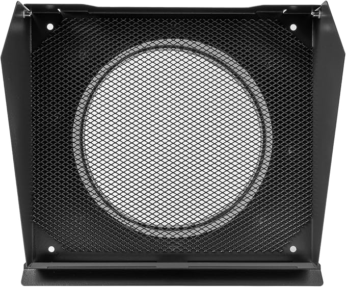 Vent Systems 8" Inch Exhaust Vent Cover with Rubber Gasket - Graphite Black Galvanized Steel - Robust and Weatherproof Outdoor Air Exhaust Box - Duct or Surface Mounting - Rain, Snow Protection