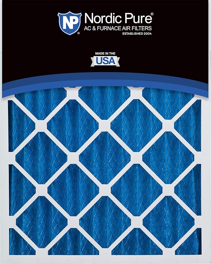Nordic Pure 20x25x2 (Actual Size: 19 1/2 x 24 1/2 x 1 3/4) Pleated MERV 7 Air Filters 12 Pack