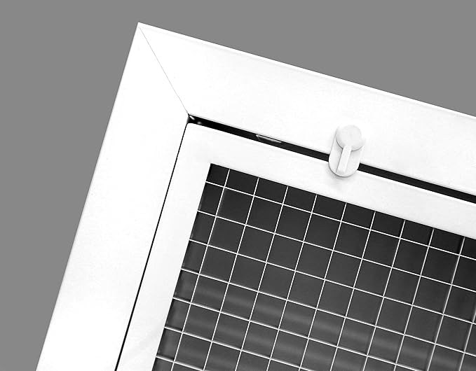 HVAC Premium 6" x 14" Cube Core Eggcrate Return Air Filter Grille for 1" Filter - Aluminum - White [Outer Dimensions: 8.5" x 16.5"]