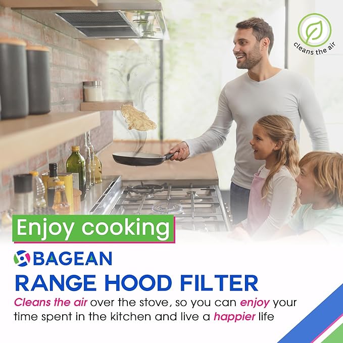 Stove Hood Vent Filter 11.6” x 11.2” BPQTF S99010317 Compatible with Broan Range Hood Filter Replacement for Ductless Overhead - Metal Mesh Filters Grease and Carbon Freshens Kitchen Oven Air (1-Pk)