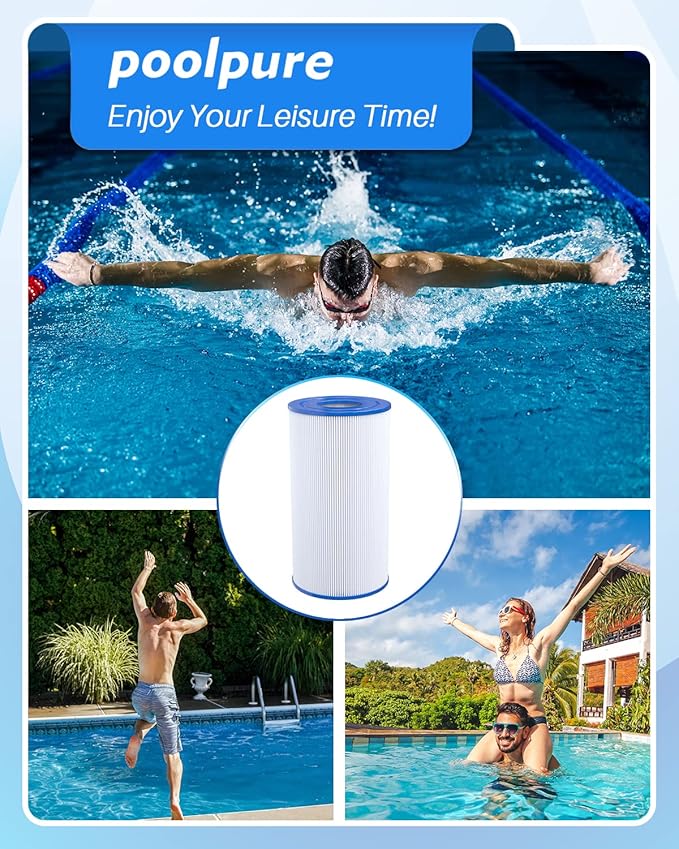 POOLPURE PRB35-IN Spa Filter Replaces Unicel C-4335, Guardian 409-219, Filbur FC-2385, 03FIL1300, 17-2482, 25393, 303557, 817-3501, R173431, 35 sq.ft, 5 X 9 Drop in Hot Tub Filter, 2 Pack