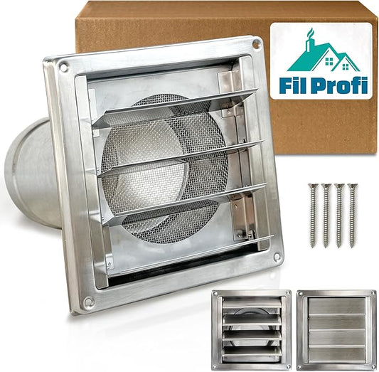 (5 Inch) Wall Vent Cover with Metal Mesh Screen,Exterior Hood Vent for House,Extended air Pipe.