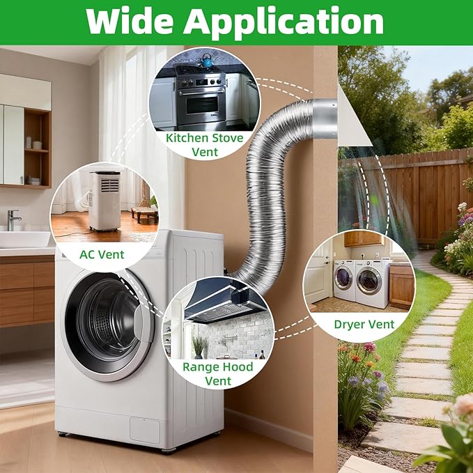 4 Inch Dryer Vent Cover Outside with Mesh and Damper,Wall Vent Exhaust Vent Cover,4" Metal Dryer Vent Cover Outdoor,Exterior Dryer Vent Hood Outlet Cap for Laundry Dryer Range Hood AC Air Vent,White