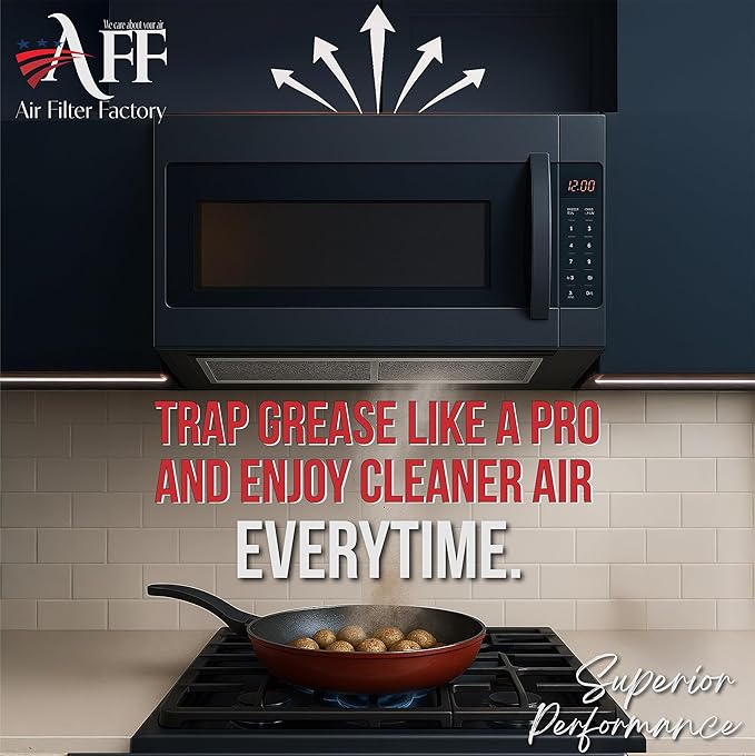 Air Filter Factory Replacement For Frigidaire FGMV174KFA Made In USA 12-Layer Microwave Oven Aluminum Mesh Grease 5.88 x 7.88 x 0.12 Inches Vent Filter 2-Pack
