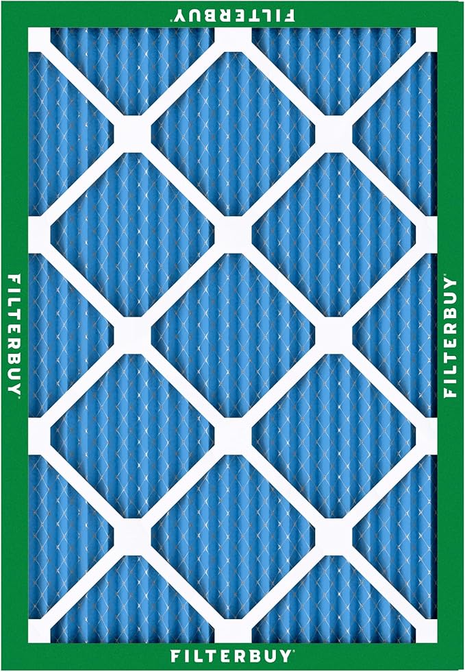 Filterbuy 8x14x1 Air Filter MERV 13 Optimal Smoke & Allergy Defense (3-Pack), Electrostatic Pleated HVAC AC Furnace Filters Replacement, Made in USA (Actual Size: 7.50 x 13.50 x 0.75)