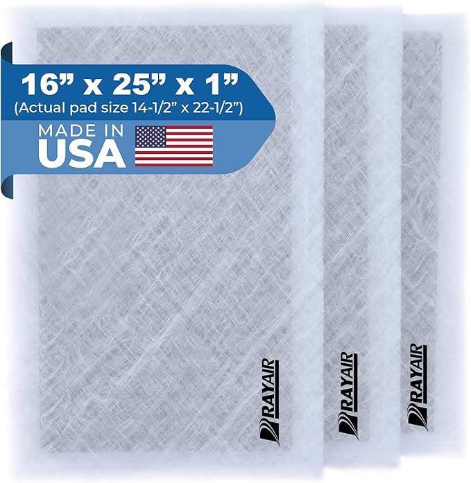 RAYAIR SUPPLY 16x25 Replacement Filter Pads Compatible with Air Ranger Air Cleaner 16X25 (3 Pack) White
