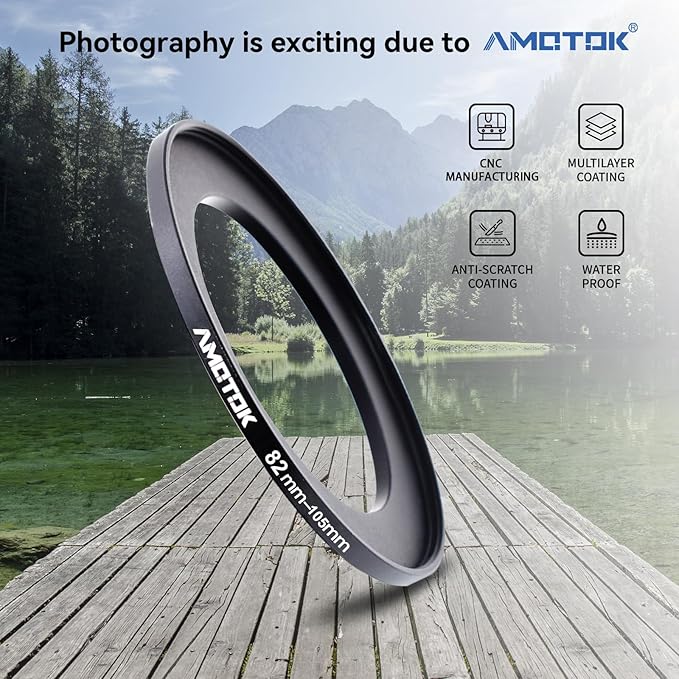 82mm Lens to 105mm Camera Lens Adapter,82mm to 105mm Filter Step up Ring Adapter Ring,Compatible All 105mm Filter Accessory
