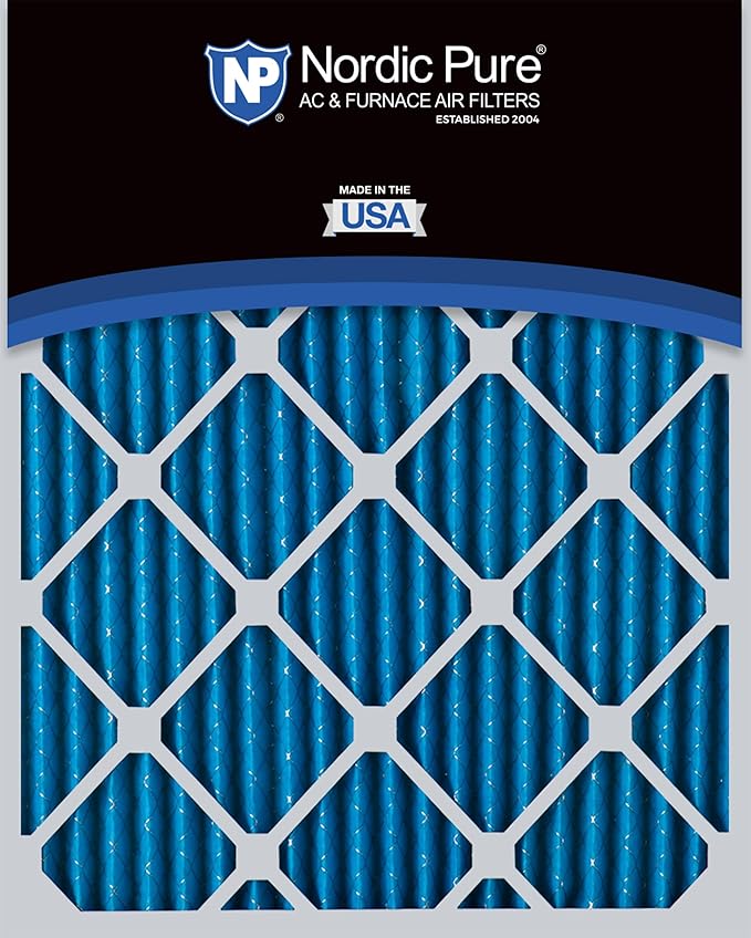 Nordic Pure 20x20x1 (Actual Size: 19 1/2 x 19 1/2 x 3/4) Pleated MERV 7 Air Filters 4 Pack
