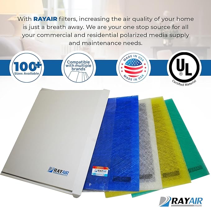 RAYAIR SUPPLY 16x25 Replacement Filter Pads Compatible with Air Ranger Air Cleaner 16X25 (3 Pack) White