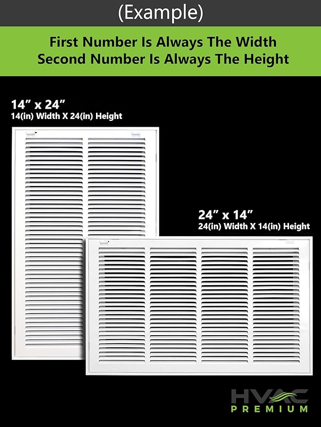 HVAC Premium 25 x 28 Duct Opening Steel Return Air Filter Grille, for 1-inch Filter, Removable Door, Flat Stamped HVAC Vent Cover Grille, Outer Dimensions 27.5 x 30.5